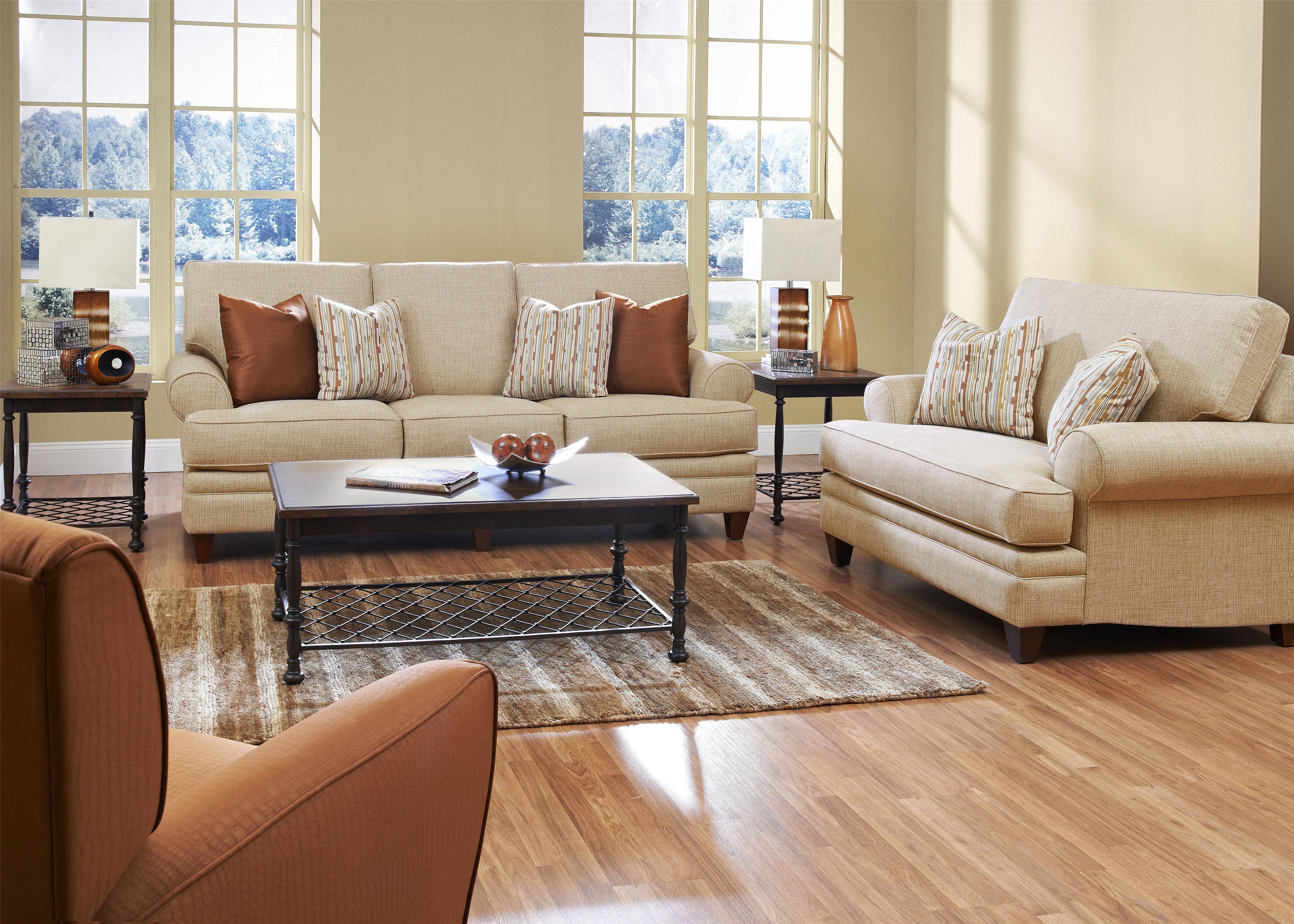 Klaussner Fresno K99340 S Transitional Sofa with Low Profile Rolled